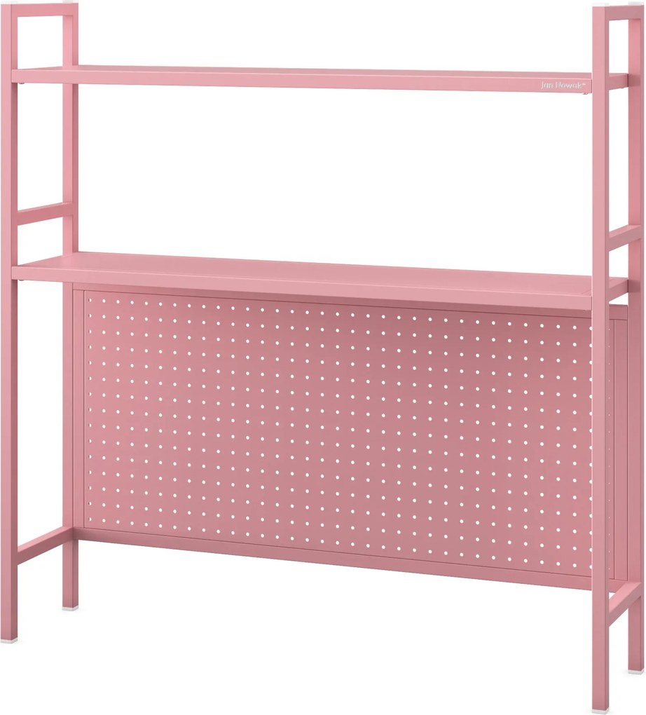 Kovový nadstavec na písací stôl JENNY, 950 x 980 x 220 mm, ružový