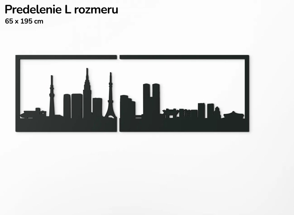 drevko Obraz Tokio panoráma Rozmer obrazu: 29,5 x 89 cm, Farba dekorácie: Čierna