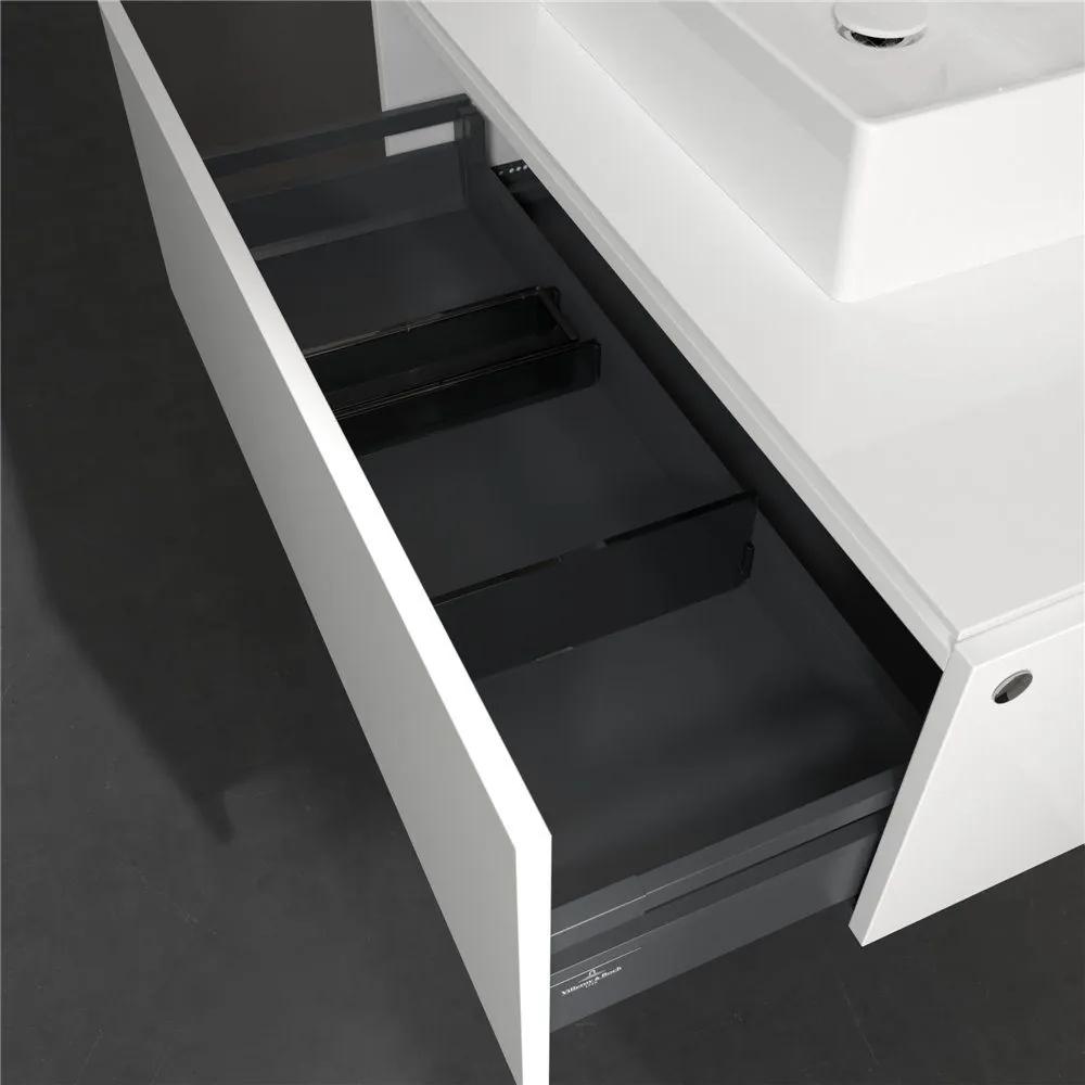 VILLEROY &amp; BOCH Legato závesná skrinka pod umývadlo na dosku (umývadlo v strede), 1 zásuvka, 1000 x 500 x 380 mm, Glossy White, B60300DH