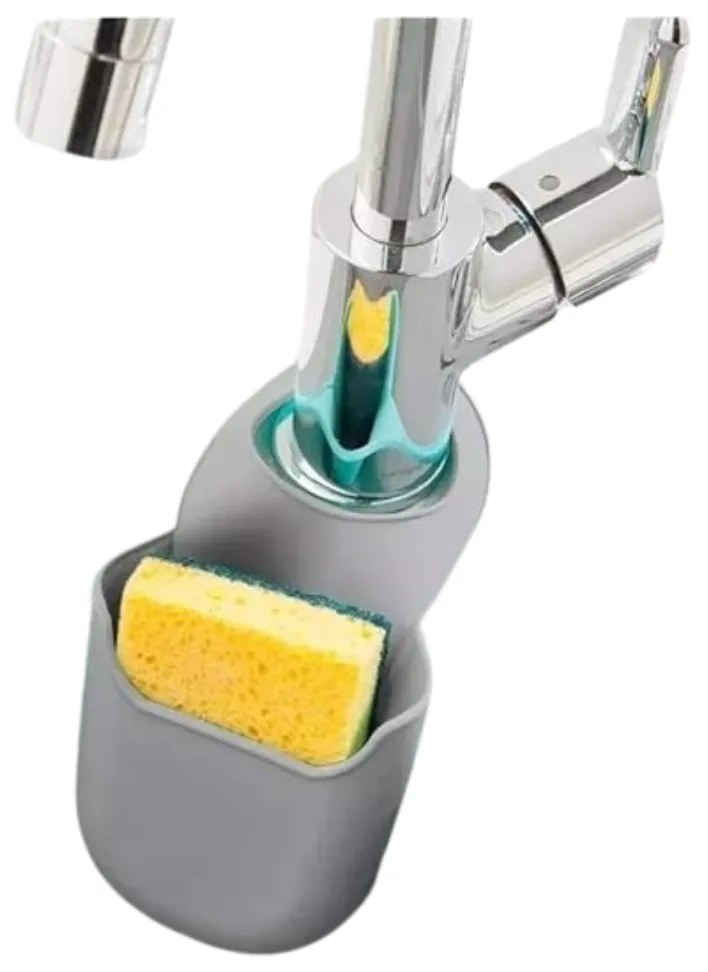 Goodhome Držiak na hubku, na batériu, silikónový sivý SiliBisk