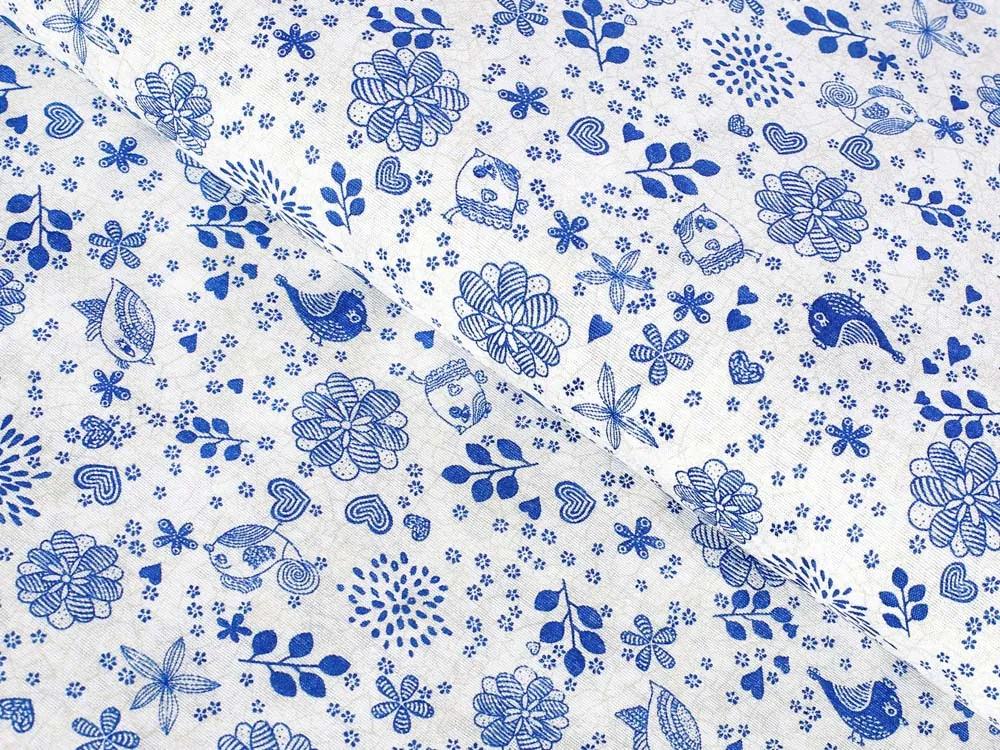 Biante Dekoračná obliečka na vankúš Leona LN-082 Modrý ľudový vzor 30 x 50 cm