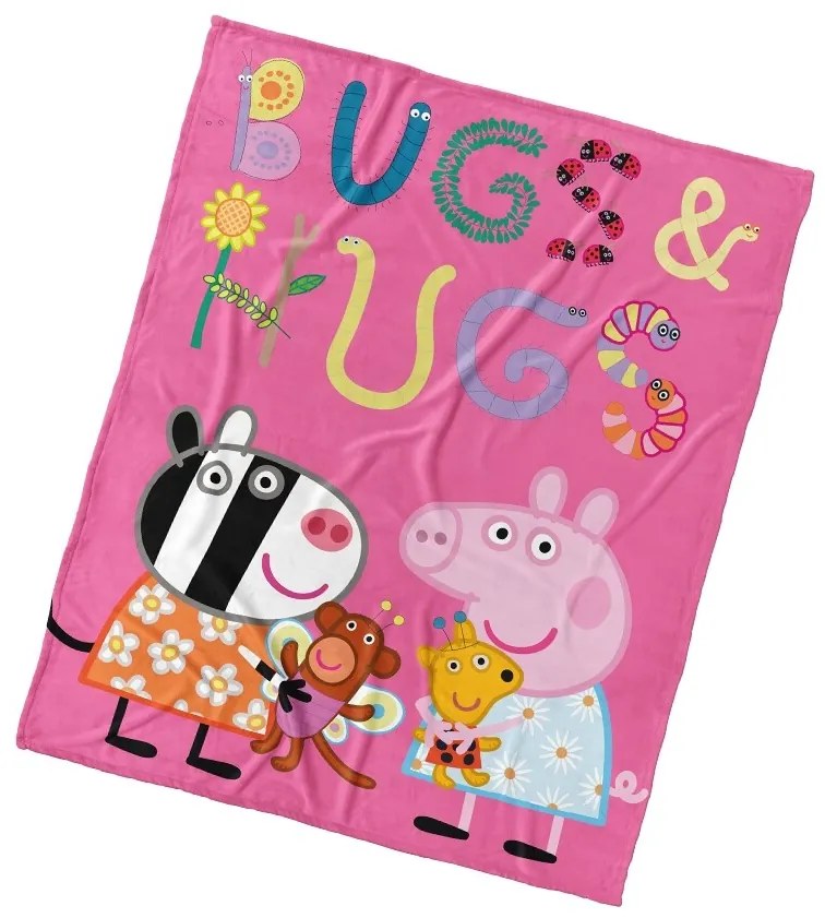 Detská deka Carbotex Pepina a Zoe Piglets splyšovými hračkami, 110 x 140 cm
