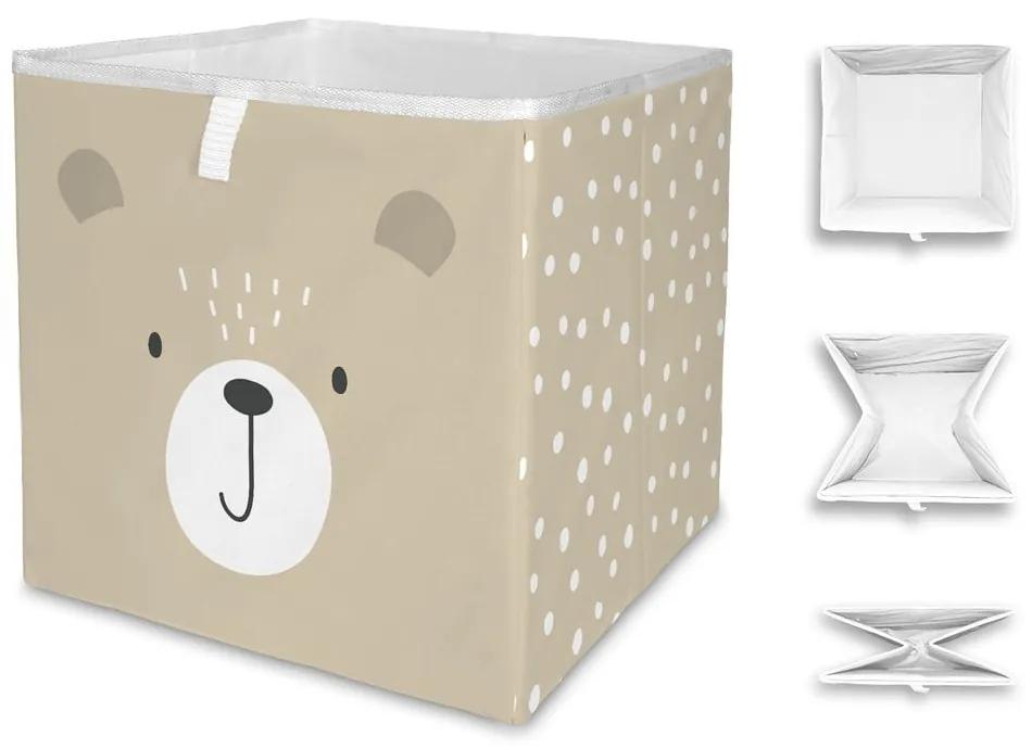 Béžový látkový detský úložný box Dots from the Forest - Butter Kings