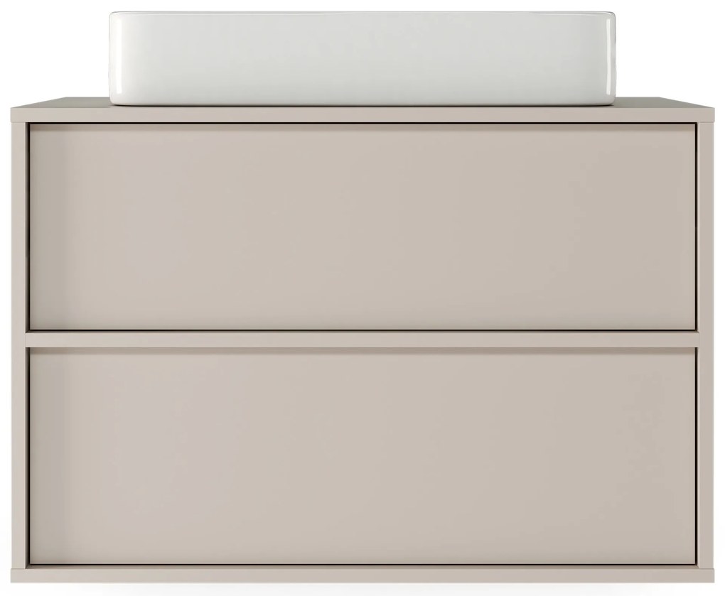 Závesná skrinka pod umývadlo Mossy s doskou 80 cm kašmírová