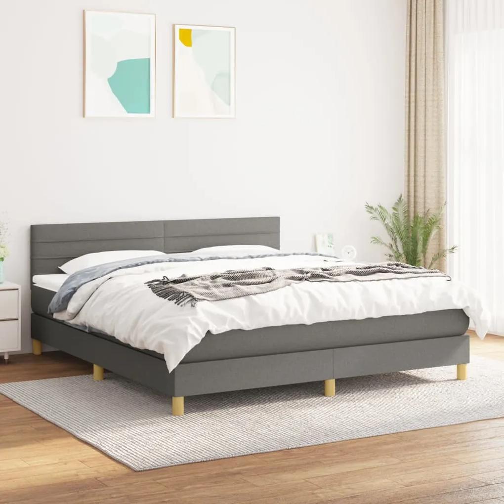 Boxspring posteľ s matracom tmavosivá 160x200 cm látka 3140706