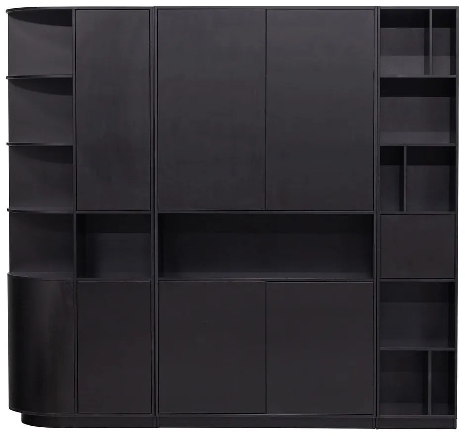 Čierna modulárna knižnica z borovicového dreva 228x210 cm Finca – WOOOD