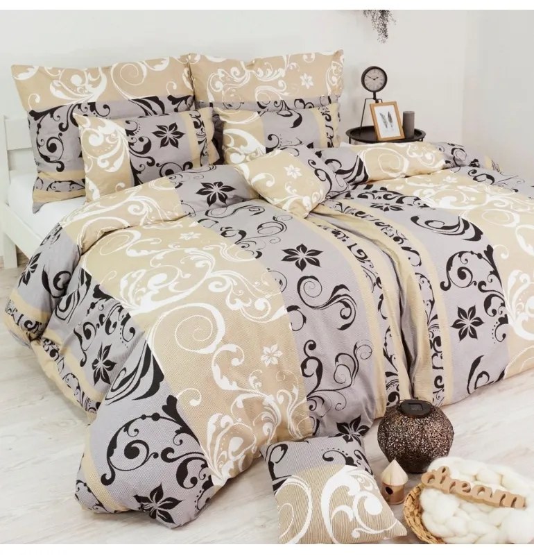 Obliečky bavlnené Lilien sivo-béžové EMI