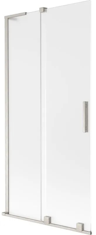 Mexen Velar L, 2-krídlová posuvná vaňová zástena 95 x 150 cm, 8mm sklo námraza, brúsená oceľ, 896-095-003-31-97