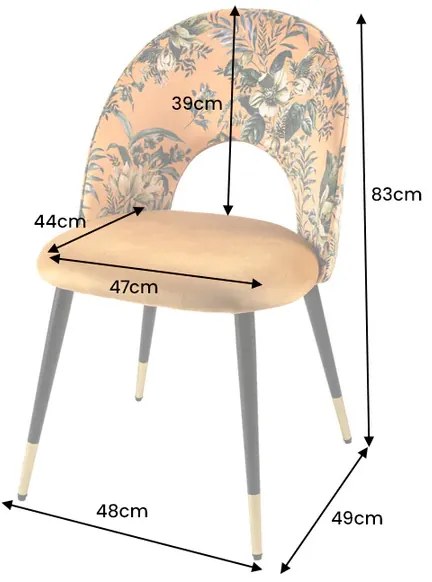 Stolička BOUTIQUE zamatové žltá