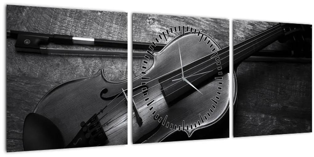 Obraz - Viola (s hodinami) (90x30 cm)