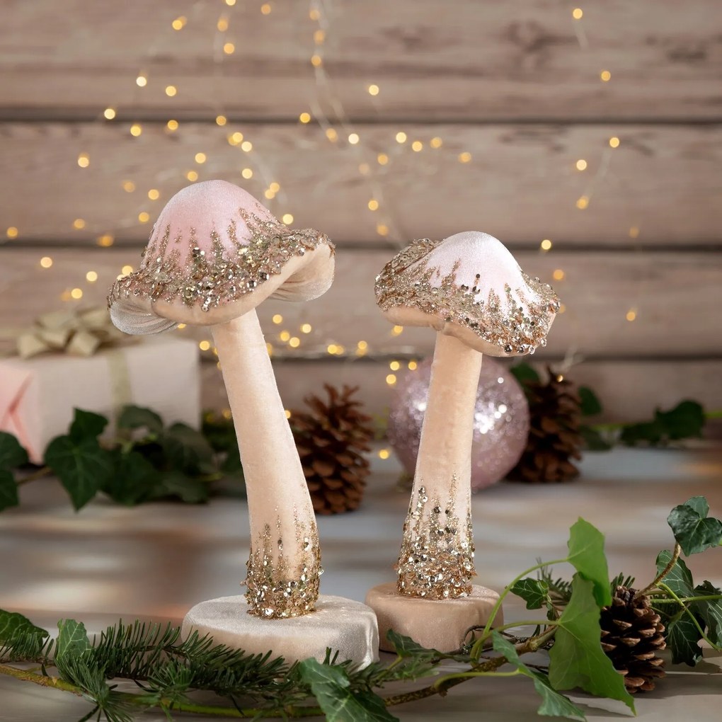 DEKORAČNÁ FIGÚRKA MUSHROOM SADA 2KS 8X21 CM VIACFAREBNÁ