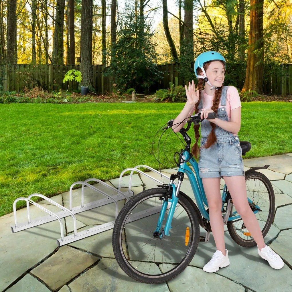 Stojan na 3 bicykle BIKE, 84x32x27cm, strieborná Jurhan