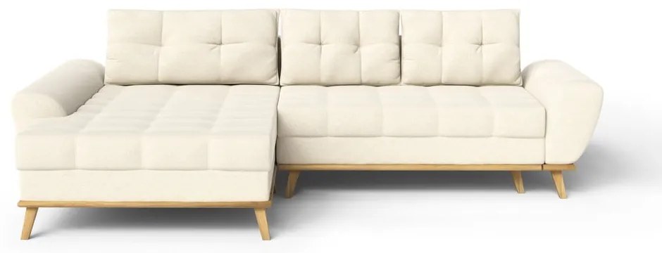 Krémová rozkladacia rohová pohovka (ľavý roh) Balitco – Ropez