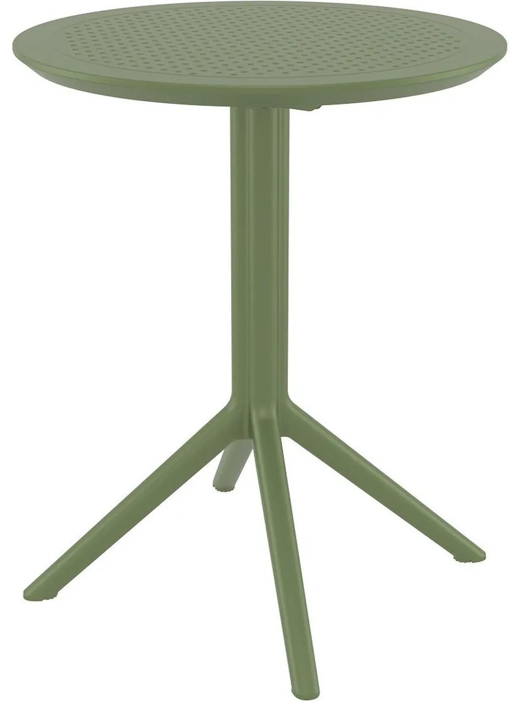 SKY FOLDING Ø60 sklopný záhradný stôl olive green