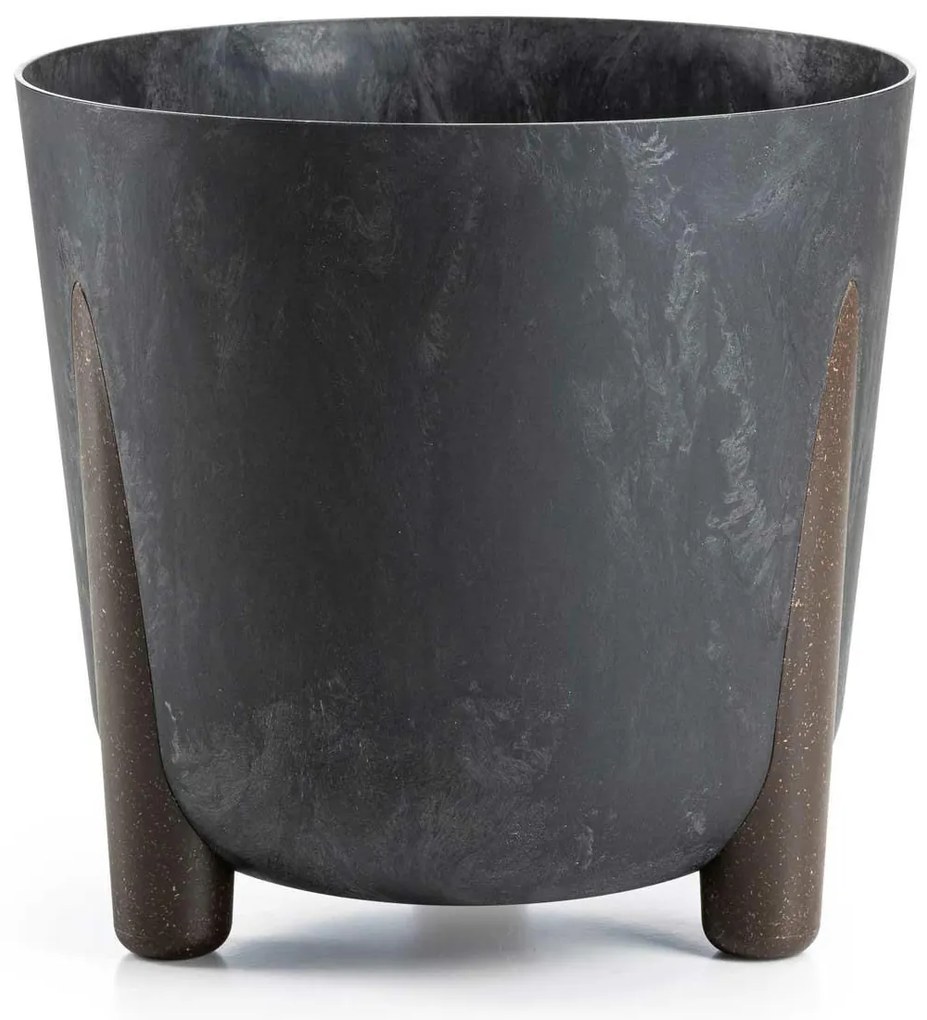 PLASTOVÝ KVETINÁČ MOSS 30X28,5 CM IMITÁCIA BETÓNU ČIERNA