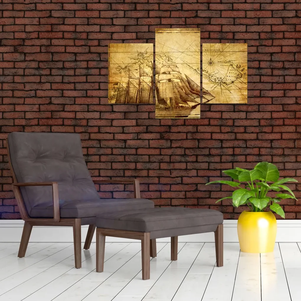 Obraz - Stará mapa (90x60 cm)