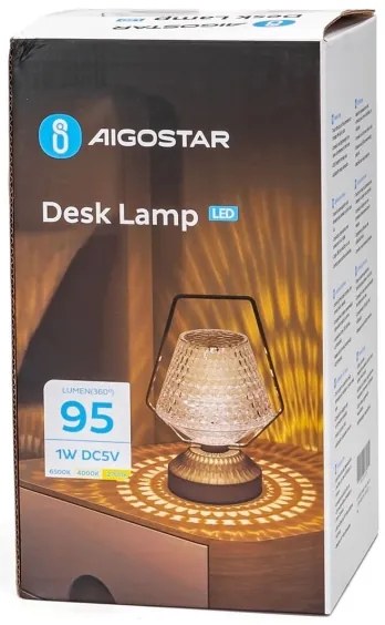 Aigostar- LED Stmievateľná nabíjacia lampa LED/1W/5V 2700/4000/6500K 1800mAh 20 cm