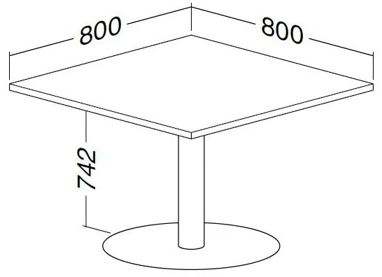 Konferenčný stôl ProOffice 80 x 80 x 74,2 cm, čerešňa