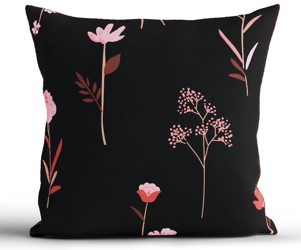 Bavlnená obliečka na vankúš Renforcé 40 × 40 cm - Vlčie maky čierne