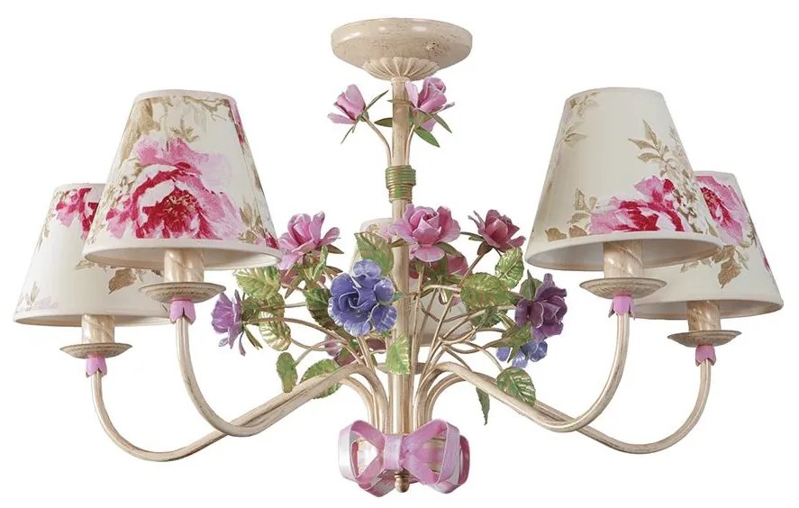 Luster na tyči ROMANCE 5xE14/40W/230V