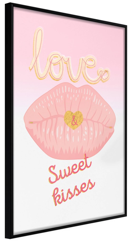 Artgeist Plagát - Sweet Kisses [Poster] Veľkosť: 30x45, Verzia: Zlatý rám