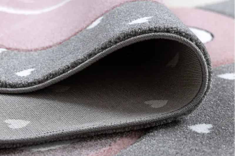 Detský kusový koberec Petit Flamingos hearts grey, 120x170, ružová, detská izba, Dywany Łuszczów