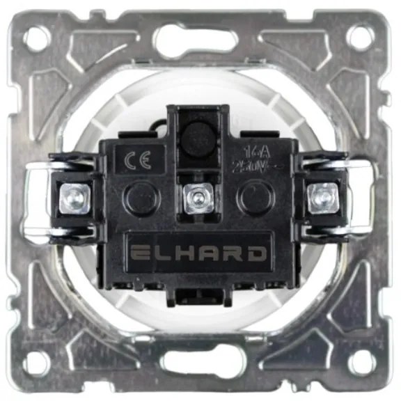 Elhard Okrúhla zásuvka Rondo s okrúhlym rámčekom, biela - kompletná RD6000W
