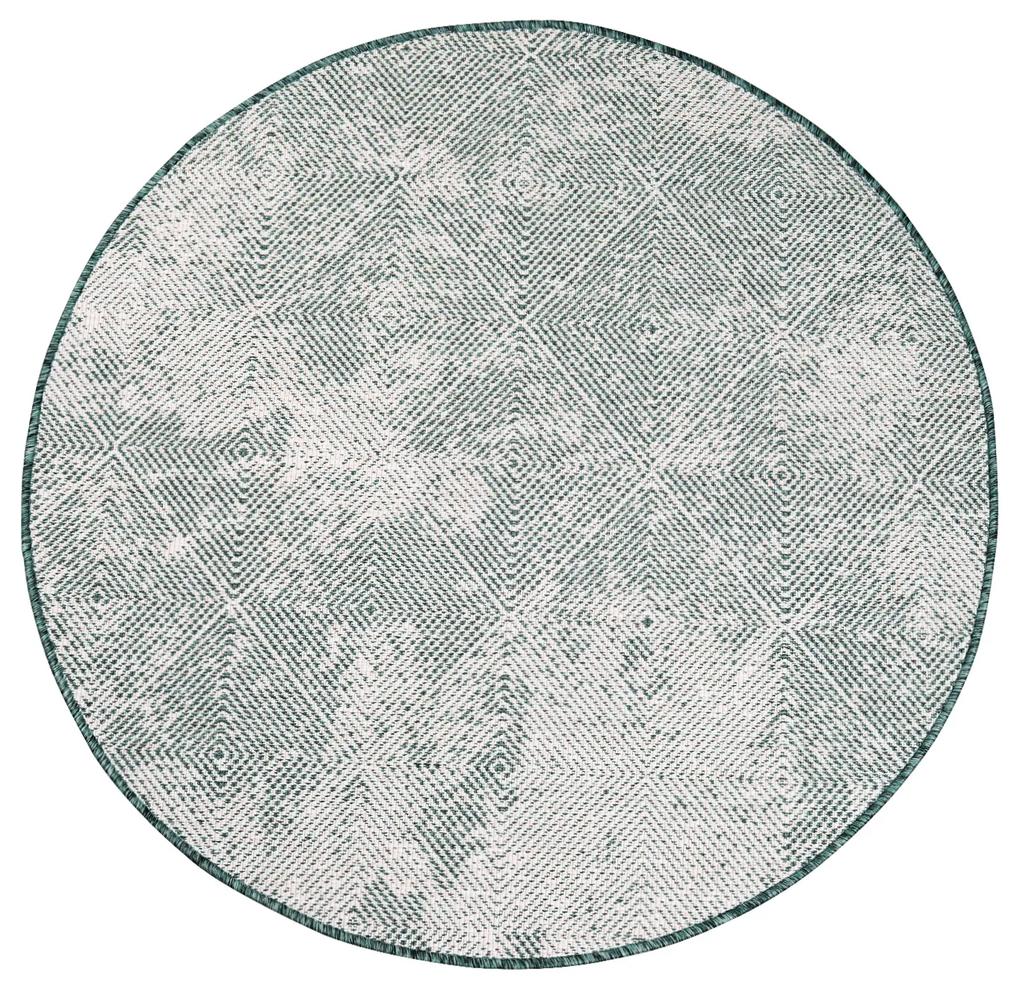 Dekorstudio Obojstranný okrúhly koberec na terasu DuoRug 5845 - zelený Priemer koberca: 160cm