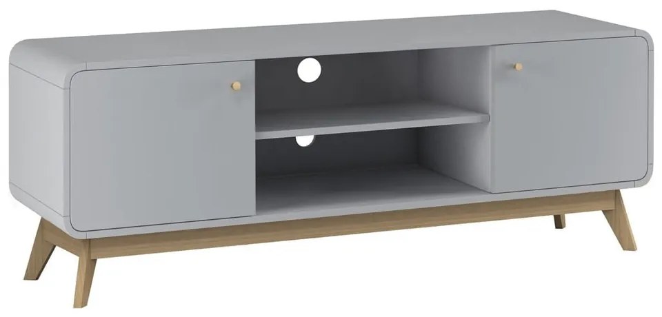 Sivý TV stolík 140x53 cm Caitlin – Støraa