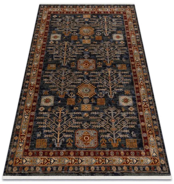 Koberec KESHAN strapce / rám 6174/53511 granátový / bordový