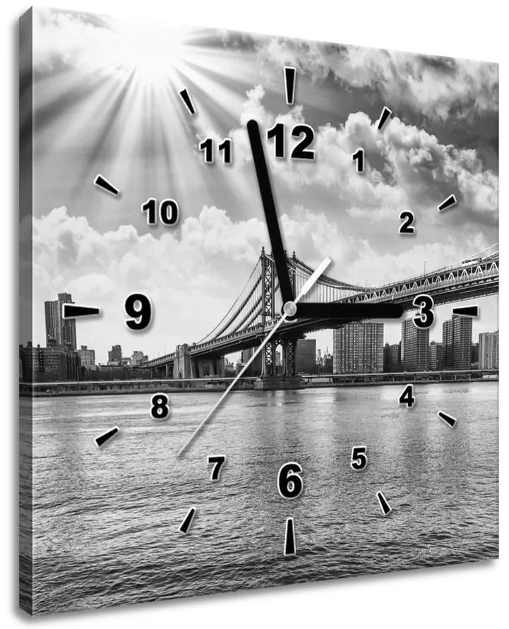 Gario Obraz s hodinami Brooklyn New York Rozmery: 60 x 40 cm
