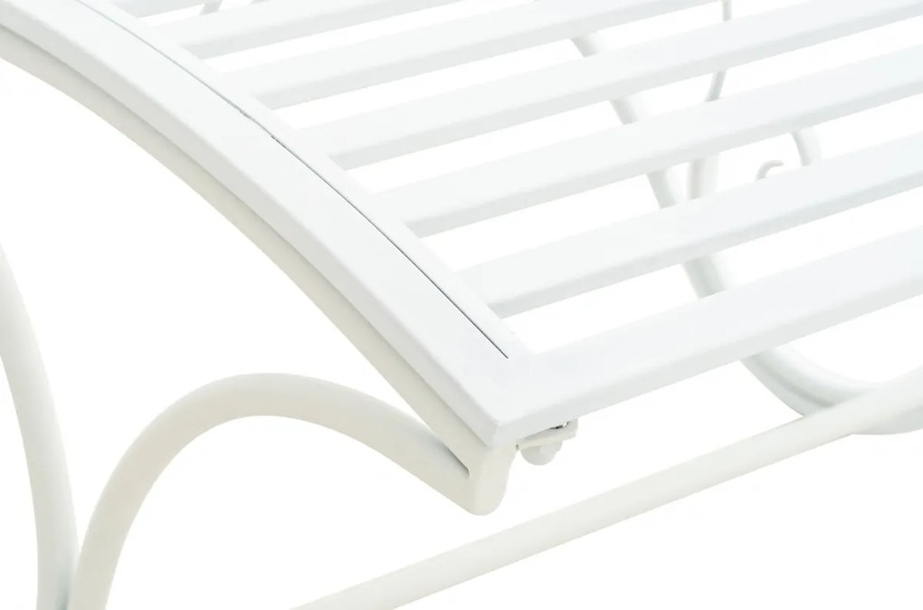 Kovová záhradné lehátko Amiens - Biela