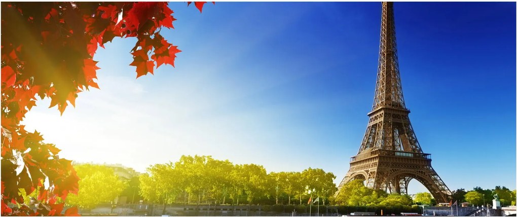 Obraz - jeseň v Paríži (120x50 cm)