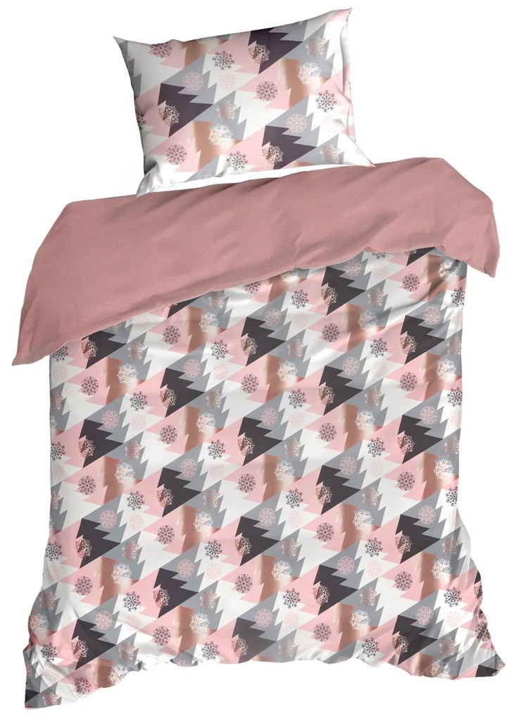 VIANOČNÉ OBLIEČKY Z MIKROVLÁKNA AURA 200X220 CM, 2 KS 70X80 CM VZOROVANÉ