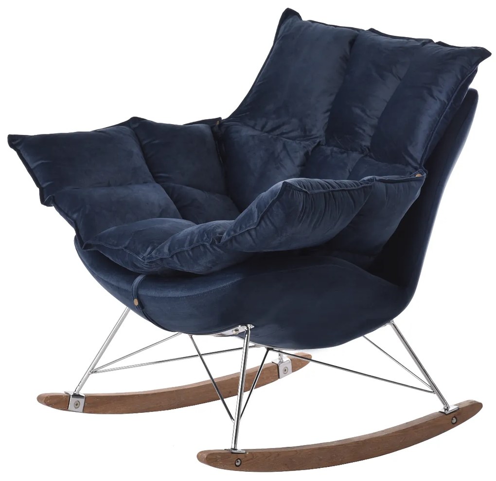 DUKA HOJDACIE KRESLO LIESLIE NAVY BLUE 90X102X85 CM MODRÁ, STRIEBORNÁ 30517
