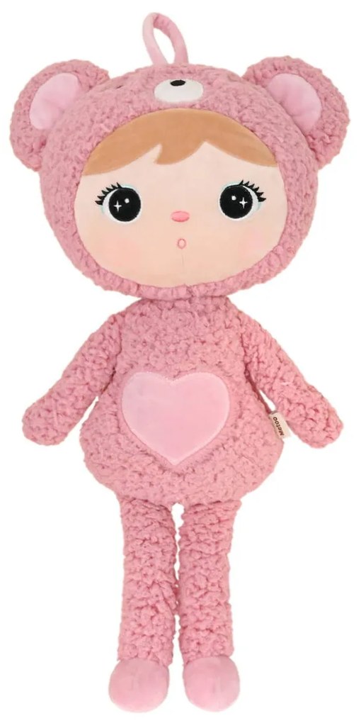 Bábika medvedík ružová 50cm personalizácia: Nápis Béžový