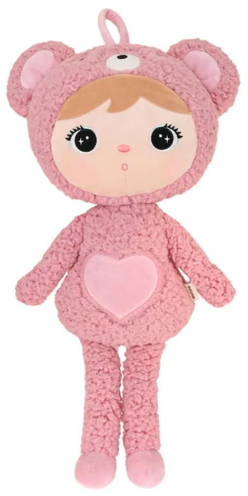 Bábika medvedík ružová 50cm personalizácia: Nápis ružový