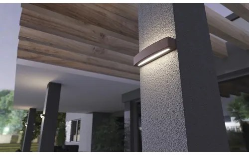 LED vonkajšie nástenné svietidlo Panlux Bloco IP54 10W 600lm 3000K bronzové