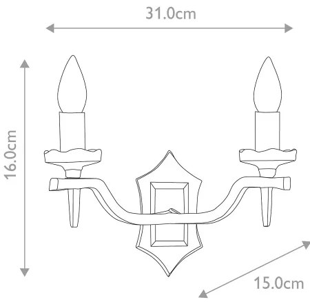 Elstead RY2B-BLACK - Nástenné svietidlo RECTORY 2xE14/60W/230V