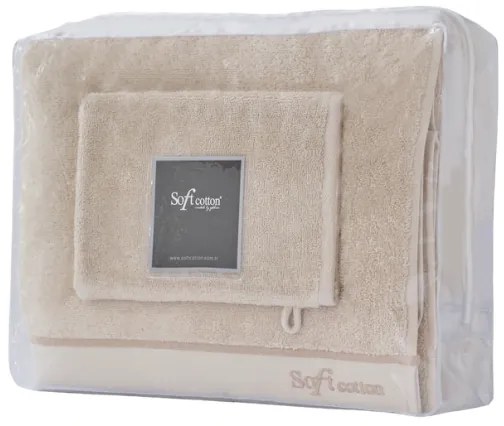 Soft Cotton Darčeková sada uterák, osuška a umývacia žinka AURA