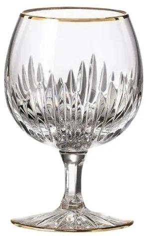 Bohemia Crystal ručne brúsené poháre na brandy Prisma Line Gold 150ml