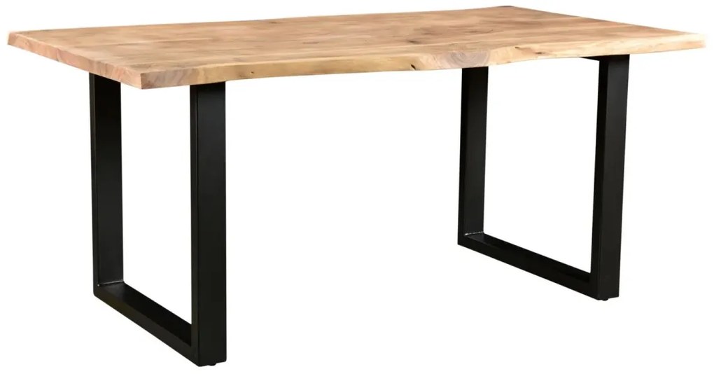 furniture-nabytek.cz - Masivní jídelní sestava Bullwer s 4 židlemi Picton z akáciového dřeva, hnědá a černá