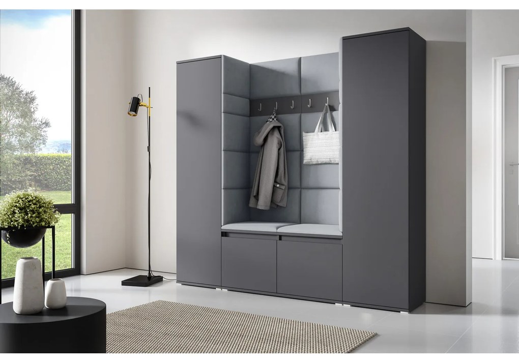 Predsieňová stena AMI 31 Bez zrkadla Grafit Sivá