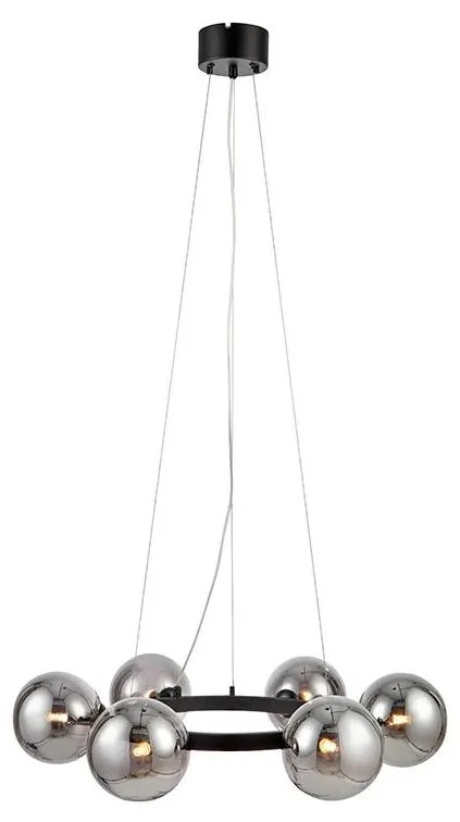 Markslöjd 108051 - Luster na lanku CIRCLE 6xG9/20W/230V čierna