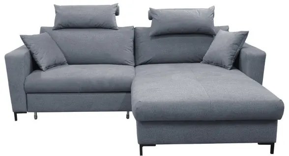 Rozkladacia rohová sedacia súprava s úložným priestorom do tvaru L HORTA, pravá, tmavošedá