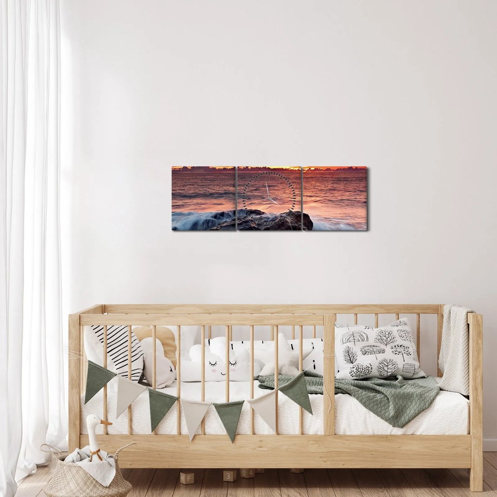 Obraz mora (s hodinami) (90x30 cm)