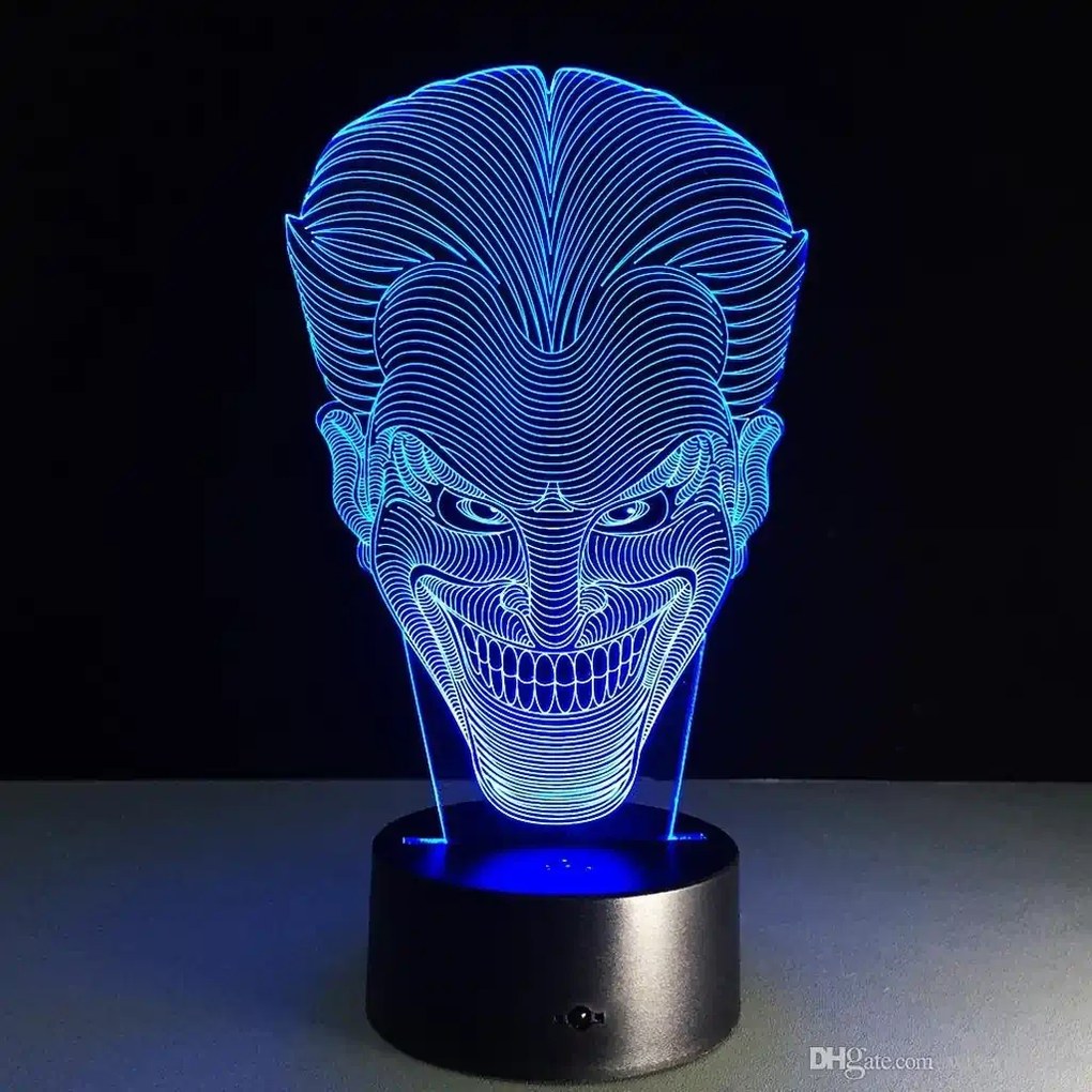 3Dmix 3DL-BTB059 – 3D LED nočná lampa - Joker (Bluetooth reproduktor - farba biela)