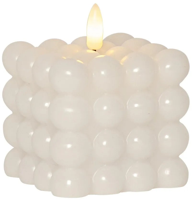 Biela vosková LED sviečka Star Trading Flamme Dot, výška 9,5 cm