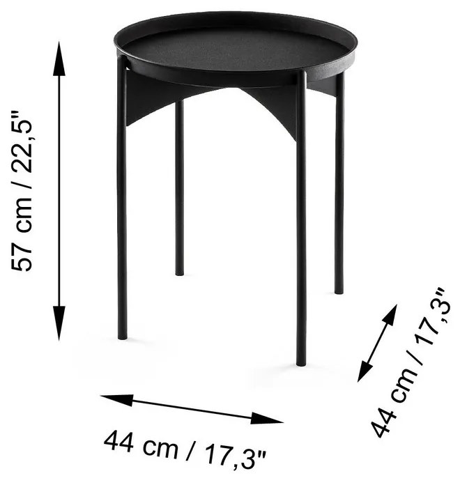 Odkladací stolík Simo Black