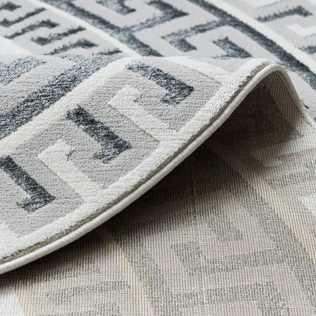 Dywany Łuszczów, Kusový koberec Allure 1960 white/grey kruh, 120x120 (priemer) kruh, šedá, kancelária